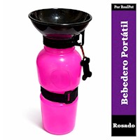 Bebedero Portátil para Perros Color Rosado